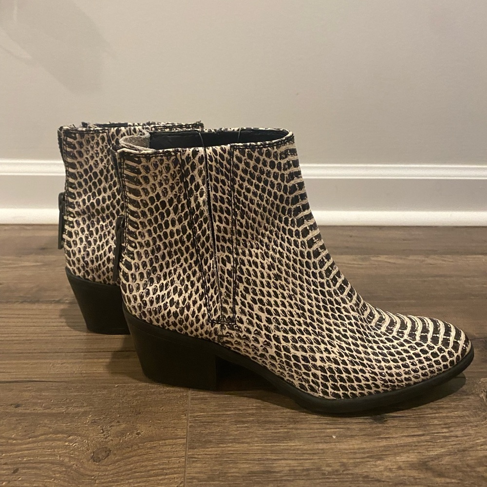 Black and white booties
